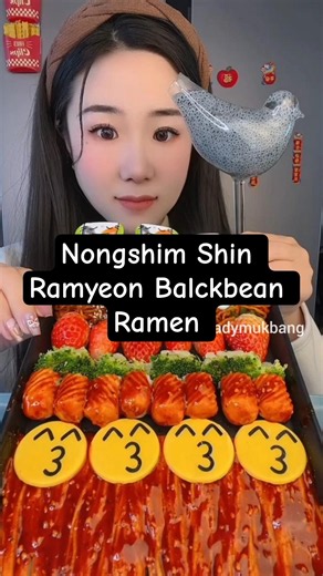 Nongshim Shin Ramyeon Black bean Ramen & Broccoli Mukbang!