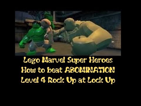 Lego Marvel How to Beat ABOMINATION on Level 4 Rock Up at Lock Up + MINIKITS