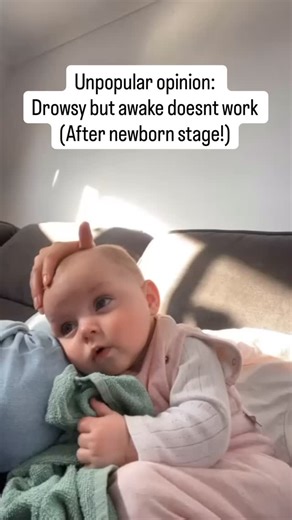 After the newborn stage, “drowsy but awake” is BS. There, I said it. (Feels a little better, doesn’t it?) You’re not doing anything wrong — it’s just that this advice doesn’t work for most babies after the newborn stage. We’re told to put baby down “drowsy but awake,” but the second we try to walk away, everything escalates and baby is wide awake again! Here’s why: Around 3–5 months, babies hit the 4-month sleep regression, when their sleep matures into 4 defined stages (like adults). This shift