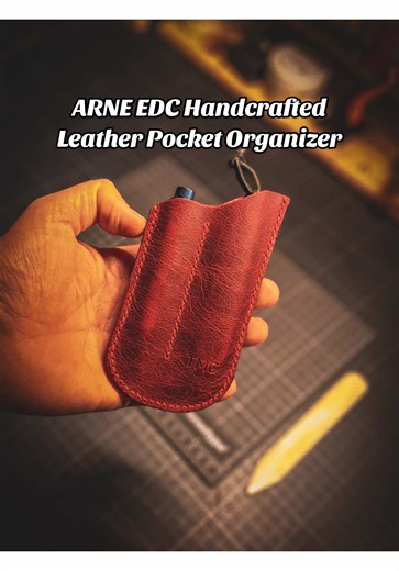 ARNE EDC Handcrafted Leather Pocket Organizer in Burgundy