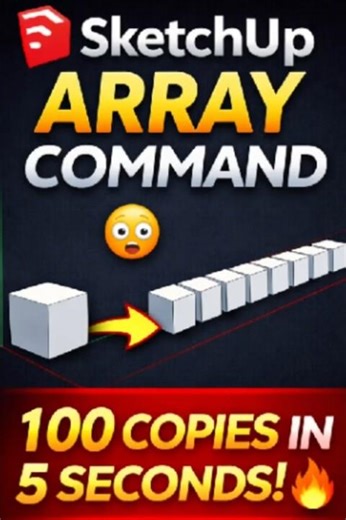 SketchUp Array Command in 30 Seconds 🤯 | Copy 100 Objects Instantly