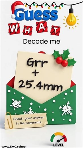 Can you decode this holiday clue? 🎄🧠 Grr 25.4 mm — sounds strange, but there is a clever answer! This short puzzle tests logical thinking, pattern recognition, and creativity. Perfect for math lovers, puzzle fans, and anyone who enjoys smart riddles. 👉 Pause the video, think it through, and write your answer in the comments! #decodepuzzle #logicpuzzle #mathriddle