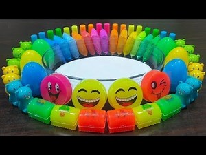 Rainbow clay ! Mixing random things into store-bought slime ! Enjoy slime videos !!!