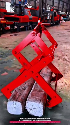 Heavy Duty Log Lifting Clamp 3 Ton Capacity 400 mm Jaw Opening Self Locking Steel Frame Design