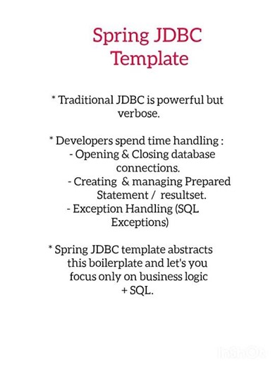Spring JDBC Template #springjdbctemplate #java