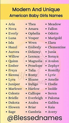 American Baby Girls Names | Modern And Unique Names 2025-26