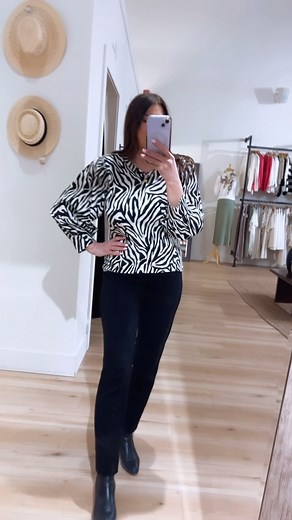 Bold & Chic ✨ Elevate your everyday style with this zebra-print top—perfect for making a statement while staying effortlessly comfortable. Pair it with denim and loafers for a cool, laid-back vibe! Available in store + online  https://clothesmindednl.com/tops/kaffe-ivanna-top | Clothes Minded | Facebook
