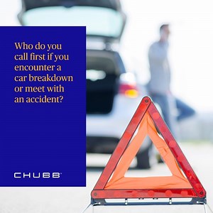 2.7K views · 28 reactions | Accidents and car breakdowns are common occurrences car owners experience on the road. If it happens to you, who would you call first for help? We did a dipstick survey recently to find out. To ease the stress and hassle in the aftermath of a road accident, Chubb is offering a value-added service program to all motor insurance policy holders. Learn more here: https://bit.ly/3yj9dLH | Chubb MY | Facebook