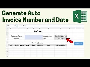 How to Generate Auto Invoice Number and Date in Excel