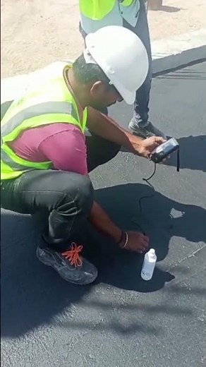 DFT test on waterproofed surface. (Dry film thickness)