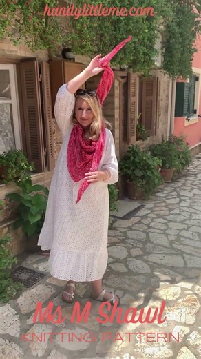 Knitted Triangle Shawl Pattern (Ms.M)