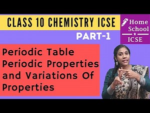 Periodic Table Periodic Properties and Variations Of Properties Class 10 ICSE Chemistry Part-1