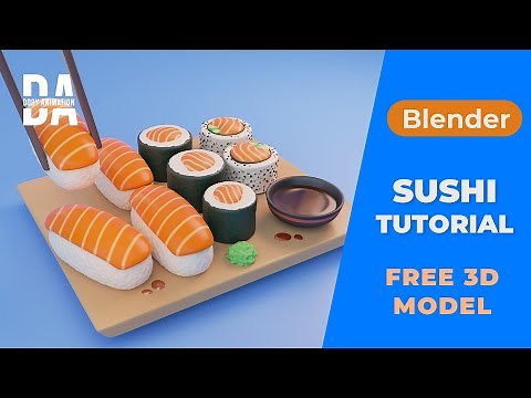 Sushi - Blender tutorial - FREE 3D MODEL