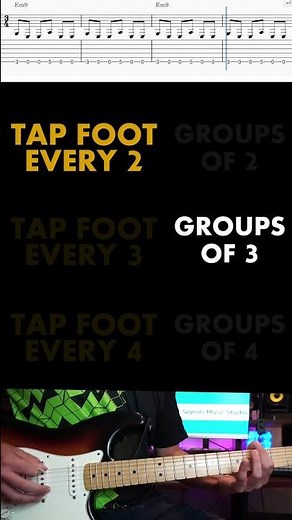 Simple 2:3 and 3:4 Polymeter #musictheory #metal #guitar