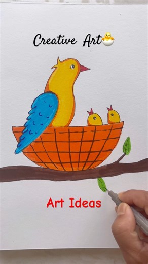 Easy Bird Drawing 😍🐣 #drawing #viral #trending #youtubeshorts #easydrawing #shorts