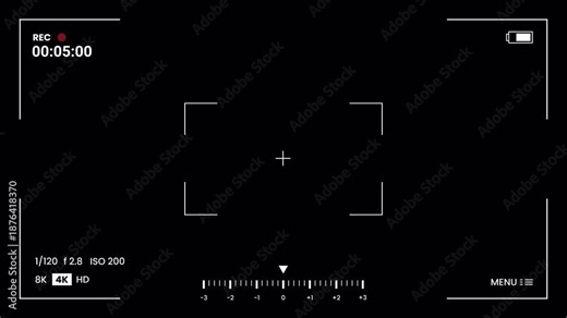4K video recording camera screen with timer. 40 seconds timer with Alpha Channel.