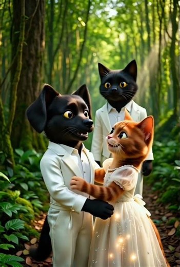 “Anthropomorphic Black Dog & Red Cat – Romantic Fantasy Adventures”