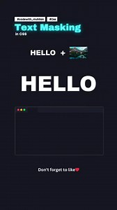By-codewith_muhilan Text Masking in CSS.. Follow for more Unique Ideas Grab the opportunity https://payhip.com/b/E4FUP | Unique Ideas