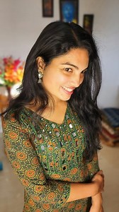 Pure handblocked ajrakh cotton Aline top with handhighlited yoke For orders watsapp 7510948150 #ajrakh #ajrakhsaree #nofilter #fyp | Sona Mizhi