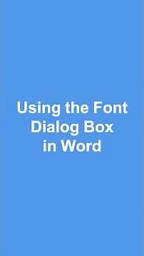 How to Use the Font Dialog Box in Microsoft Word Using This Keyboard Shortcut