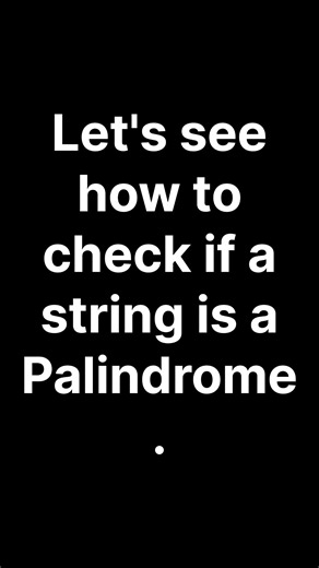 How to Check a Palindrome in Java | Interview Question | Animated Explanation | #shorts #palindrome