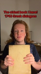 The oldest book I have, from 1743! An Ancient Greek collection of Lucian dialogues. #linguistics #language #greek #ancientgreek | Arumnatzorkhang