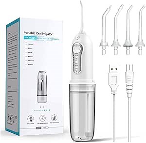 Household Personal Mini Tooth Flusher Portable Electric Intelligent Rechargeable Tooth Washer Remove Dental Plaque Oral Cleaning Care 6-Gear Mode 8 Kinds of Water Pressure can be Adjusted at Will