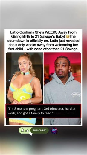 🤰💕 Latto confirms she's weeks away from giving birth to 21 Savage's baby#shorts #fyp