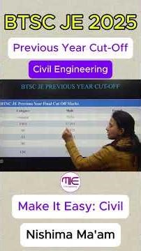 BTSC JE 2025 | Previous year Cut-off | by Nishima mam