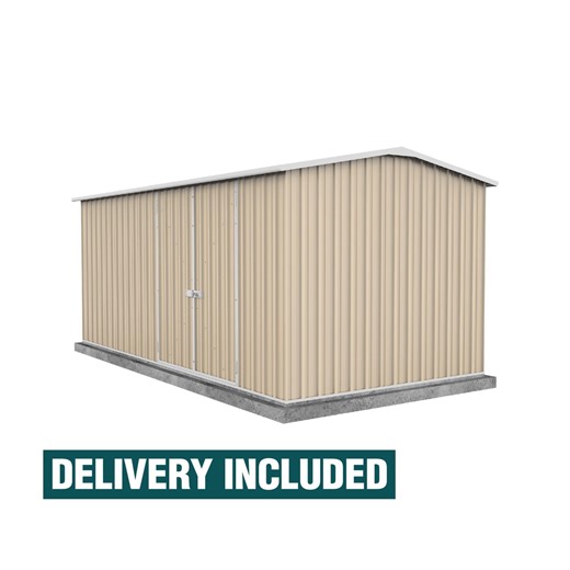 Absco Sheds 4.48 x 2.26 x 2.0m Classic Cream Workshop Double Door Garden Shed