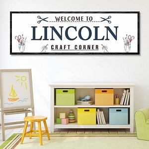 Craft Room Decor | Personalized Farmhouse Craft Room Wall Decor | Craft Corner Wall Canvas Gift Ideas | Custom Name Sign Kids Room Décor - Etsy