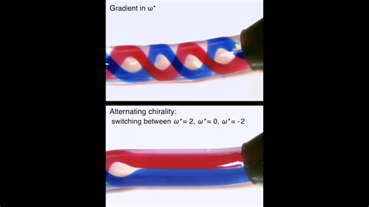 旋转多材料打印PDMS细丝