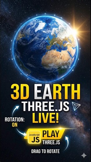3D Earth 🌍 using html css and three.js #coding #frontendcourse #webdesign #learntocode #webgl
