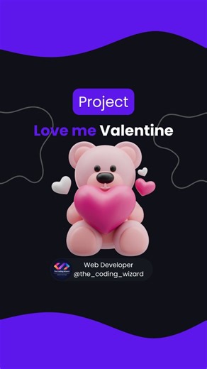 The Coding Wizard | Web Development & AI | 1M🎯 on Instagram: "Send it to your Valentine's Crush 🥰 Comment "love" and I will send you the full source code for FREE 😉 Follow @the_coding_wizard Follow @the_coding_wizard Follow @the_coding_wizard Tag your friends that need to see this! 🙏 • • Turn on post notification so you don't miss any single post 📲 • • __ Like our content ? Hit that follow button! ⬇️ 👉 @the_coding_wizard 👉 @the_coding_wizard __ #coding #design #uianimation #programming #d