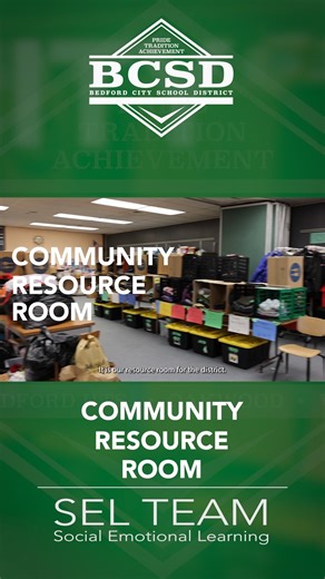 Support, Compassion, and Care 💚 For now more than six years, the BCSD Community Resource Room has quietly served as a place of comfort, dignity, and hope for students and families across our four municipalities. Led by Social Emotional Learning Team, this thoughtfully designed space offers clothing, toiletries, food, school supplies, and more—ensuring that when challenges arise, our Bearcat community has somewhere to turn. Currently Located at Bedford High School, the Resource Room is more than