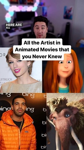 Brandon | All the Artist in Animated Movies that you never knew! #taylorswift #brunomars #iceage #voiceactor | Instagram