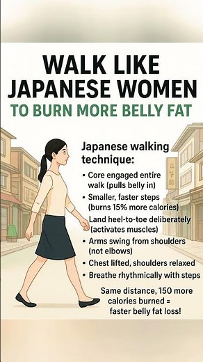 Walk Like Japanese Women to Burn Belly Fat Faster | Simple Walking Method Explained