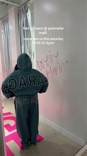 want to join the team?! Perimeter mall is hiring for Part time and Seasonal sales associates!!! This saturday OCTOBER 17th, we will be doing in-person interviews! 💕#iweargarage #garagepartner #garage