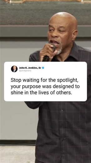 You don't need a platform to make an impact. God didn't call you for applause, He called you to serve. Your purpose shines brightest when you're helping somebody else see Jesus through you. | Pastor John K. Jenkins, Sr.