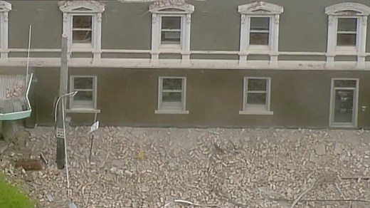 Damage in Melbourne CBD from magnitude 6.0 earthquake