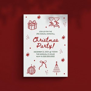 Christmas Party Invitation Template - Etsy