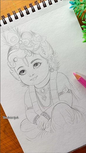 Bal krishna ji drawing 🩷 #art #drawing #shorts #trending #krishna #viralvideo #artist #painting