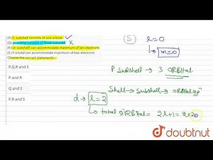 Read carefully four statements: (P) S- subshell consists of one orbital (Q) p- orbital con