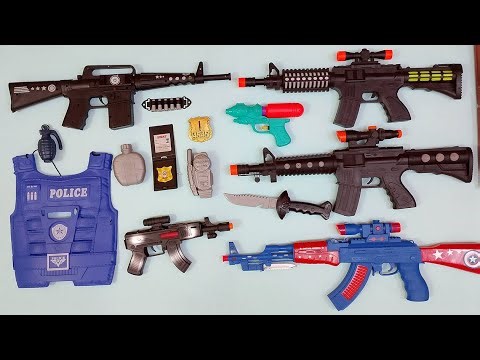Collection Special Forces Military Toy Gun Set Open Box, M249 Light Machine Gun, Sniper Gun