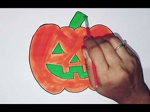 Drawing and Coloring Halloween Pumpkins | Step by Step for Kids