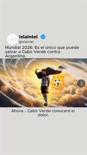 Mundial 2026: Argentina vs. Cabo Verde — El día que el arco se convirtió en anime ⚽🔥 Cabo Verde estaba a punto de conocer el dolor. Messi activó su versión más destructiva para liquidar el partido de eliminación directa con un disparo envuelto en llamas. Pero el arquero de Cabo Verde tenía otros planes. Con un nivel digno de All Might, detuvo el impacto definitivo y le recordó al mundo que mientras él esté ahí, todo estará bien. Una batalla épica en este Mundial donde el underdog demostró que l