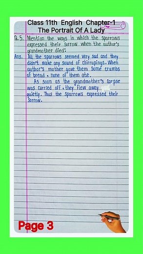 The portrait of a lady question answer. class 11 english chapter 1 question answer. hornbill