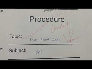 Procedure On Post Natal Care ll Newborn Care ll OBG