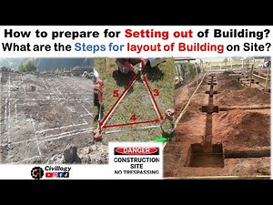 Steps for layout of building site|How to prepare for setting out of Building?|centerline layout