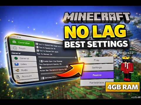 Best Minecraft Settings for Low End Mobile 📱 | No Lag MCPE (4GB RAM)